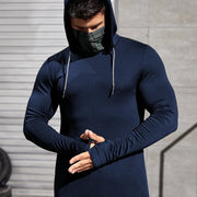 Men Long-sleeved T-shirt Sun Protection Hooded Shirt Casual Sports Breathable Hiking Go Fishing Shirts UV-Proof Solid Color TOPS Elite Boutique
