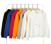 Hoodie Men 500g Fleece thicken Loose Solid Unisex Oversized Basic Autumn Winter Warm Women Sweatshirts Hooded Pullovers Male Top Elite Boutique