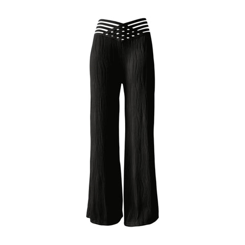 Women's High Waisted Wide Leg Trousers Casual Fashion Draping Pleated Sexy Streetwear Wide-Leg Pants Ladies Baggy Trousers Elite Boutique