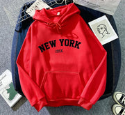 Hoodie Europe and America Sweatshirts for Women New York Letter y2k Autumn Winter Oversized Plus Velvet Casual Loose Fleece Tops Elite Boutique