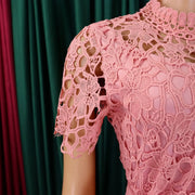 Women’s Elegant Short Sleeve Jumpsuit with O Neck Lace. (Plus Size Available.) My Store