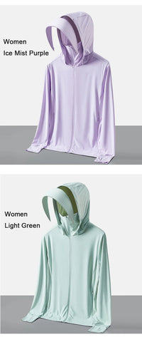 UPF50+ UV Sun Protection Shirts for Women Men Big Brim Breathable Ice Feeling Fabric Thin Ultra-Light Sunscreen Clothing Summer Elite Boutique
