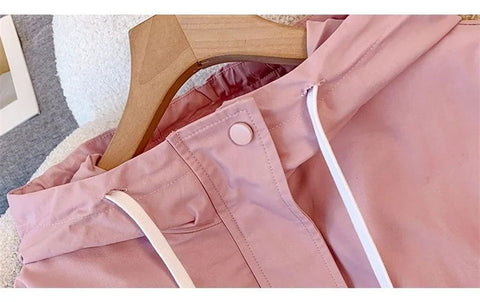 Women's Jacket Fashion Hooded Windbreaker New Spring Autumn Female Casual Short Coat Outwear Pink Green White Female Outerwear Elite Boutique