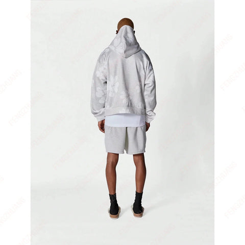 Hoodie Cool Retro Casual  Portrait Music Love Pattern Printed Drop Shoulder Loose Long-Sleeved Hooded Sweatshirt Elite Boutique