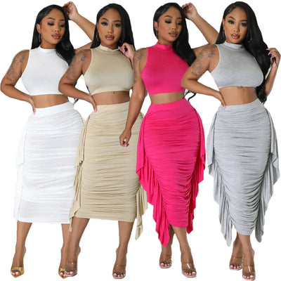 two piece set for women sets women 2 piece summer 2 pieces outfits birthday outfit woman tops skirts wholesale clothes 2023 Elite Boutique