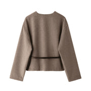 Women Elegant Street Jacket 2025 Fashion Comfortable Short Jackets For Women Belt Casual Coat Long Sleeve New Outerwears Elite Boutique