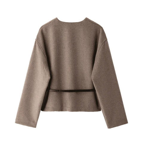 Women Elegant Street Jacket 2025 Fashion Comfortable Short Jackets For Women Belt Casual Coat Long Sleeve New Outerwears Elite Boutique