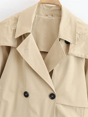 Women's  Jacket  Summer New Model 2025 Khaki Short Hooded Windbreaker  Personalized and Fashionable  Casual and Versatile Elite Boutique