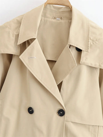 Women's  Jacket  Summer New Model 2025 Khaki Short Hooded Windbreaker  Personalized and Fashionable  Casual and Versatile Elite Boutique