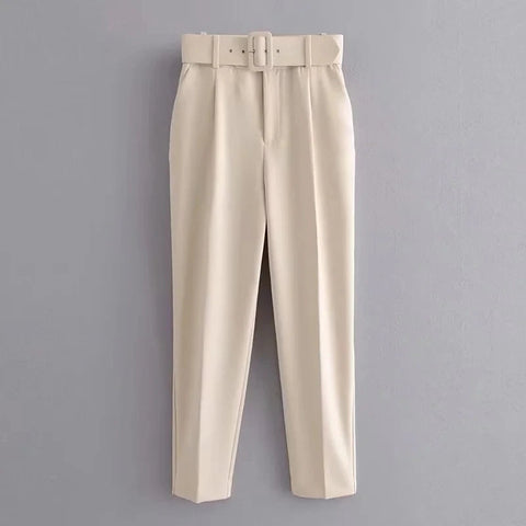 TRAF Women Pants High waist Trousers Office Wear for Women Professional Autumn Cropped Pants Office outfits Women's Formal Pants Elite Boutique
