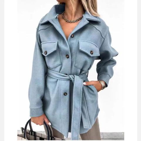 Women Fashion Jacket Fall/Winter 2024 New Lapel Single Breasted Thickened Windproof Thermal Coats Elegant Versatile Daily Wear Elite Boutique