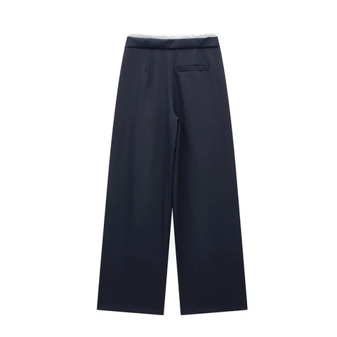 TRAF Pants Women 2024 Trousers Casual Wide Pants Woman office wear Wide leg Pants Women Autumn Baggy Black High Waist Trousers Elite Boutique