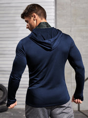 Men Long-sleeved T-shirt Sun Protection Hooded Shirt Casual Sports Breathable Hiking Go Fishing Shirts UV-Proof Solid Color TOPS Elite Boutique