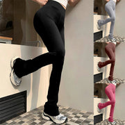 Women's Fashion Trousers Solid Colour High-waisted Flared Pants Slim and Skinny Women's Dragging Trousers Versatile Female Pants Elite Boutique