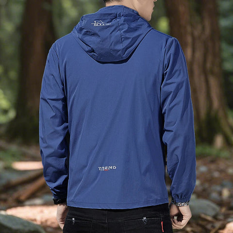 Upf 50 Hoodies Long Sleeve Men Outdoor Lightweight Zip Up Jacket Fishing Hiking Sun Protection Compressed Coat Zipper Pockets Elite Boutique