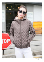 Women's Hooded Jacket Casual Basic Warm Velvet Lamb Parka Coat Autumn Winter New Solid Light Soft  Outerwear fashion style Elite Boutique