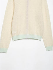 Women's Jacket New Summer 2025 Color-blocked Long Sleeve Crewneck Knit Jacket Romantic Style Casual Fashion Personality Versatil Elite Boutique