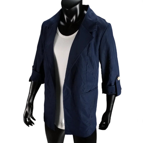 Women's Jacket Spring Summer New Arrivals Roll-up Cuffs Outerwears Lined Open Stitch Thin Jackets for Streetwear Womans Clothing Elite Boutique