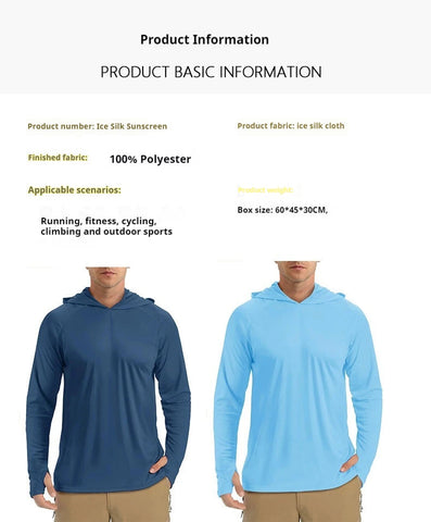 UPF 50+ Sun Protection T-Shirts Mens Long Sleeve Hoodie Casual Quick Dry T shirts Outdoor Hike Sports Run Pullover Tops Elite Boutique