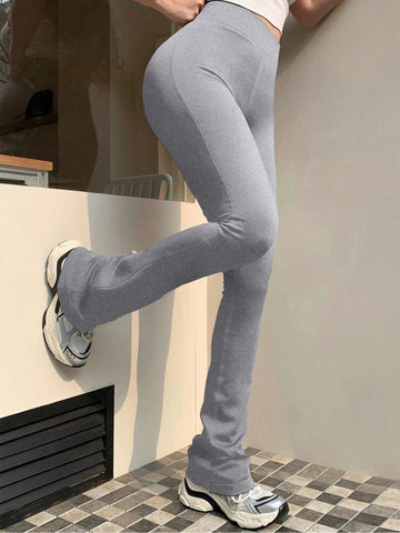Women's Fashion Trousers Solid Colour High-waisted Flared Pants Slim and Skinny Women's Dragging Trousers Versatile Female Pants Elite Boutique