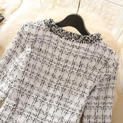 Women's Jackets  Women's Jacket Spring new Trendy Ladies Short Joker Temperament Small Fragrant Tweed Coat Tweed Coat Cardigan Elite Boutique