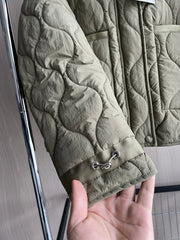 Quilted coat for women ETJ 2024traf QUILTED JACKET WITH TIES new beige drawstring high neck pocket clip cotton jacket for women Elite Boutique
