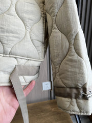 Quilted coat for women ETJ 2024traf QUILTED JACKET WITH TIES new beige drawstring high neck pocket clip cotton jacket for women Elite Boutique