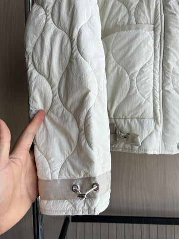 Quilted coat for women ETJ 2024traf QUILTED JACKET WITH TIES new beige drawstring high neck pocket clip cotton jacket for women Elite Boutique