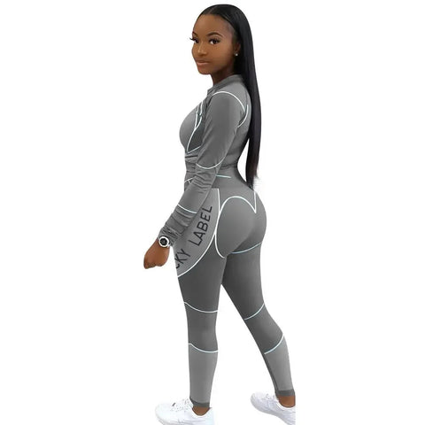 Casual Women's Long Sleeve Hoodie Set Printed Fashion Autumn Sportswear Two Pieces Outfit Comfortable Streetwear Style Elite Boutique