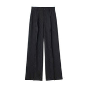 TRAF Women's Formal Pants Office Wear Women Striped Grey Black Pants Woman High Waist Baggy Suit Pants Casual Wide Leg Trousers Elite Boutique