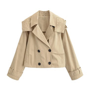 Women's  Jacket  Summer New Model 2025 Khaki Short Hooded Windbreaker  Personalized and Fashionable  Casual and Versatile Elite Boutique