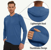 UPF 50+ Sun Protection T-Shirts Mens Long Sleeve Hoodie Casual Quick Dry T shirts Outdoor Hike Sports Run Pullover Tops Elite Boutique