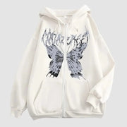 Hoodie jacket men's fun skull butterfly zipper hoodie loose and comfortable sports shirt long sleeved top Elite Boutique