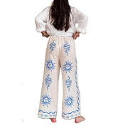 Women's New Fashion Printed Pants Comfortable Loose Trouser Casual Wide Leg Pants Female Elastic Waist Trouser Streetwear Elite Boutique