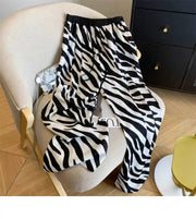 Women's Trousers 2025 New Summer Thin Zebra Print Wide Leg Pants Loose Casual Straight Trousers Elite Boutique