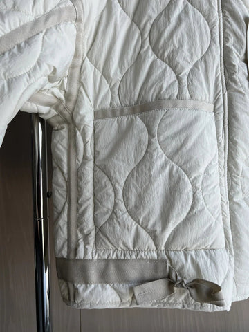 Quilted coat for women ETJ 2024traf QUILTED JACKET WITH TIES new beige drawstring high neck pocket clip cotton jacket for women Elite Boutique