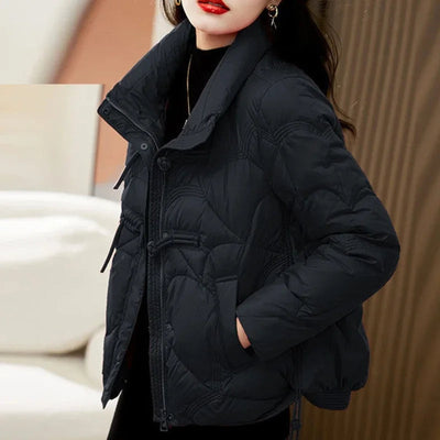 Women's Jacket Quilted Padded Short Duck Down Red Thick Padding Cropped White Female Coats Fashion 2024 Modern New in & Harajuku Elite Boutique