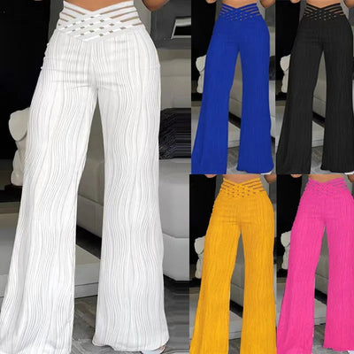 Women's High Waisted Wide Leg Trousers Casual Fashion Draping Pleated Sexy Streetwear Wide-Leg Pants Ladies Baggy Trousers Elite Boutique