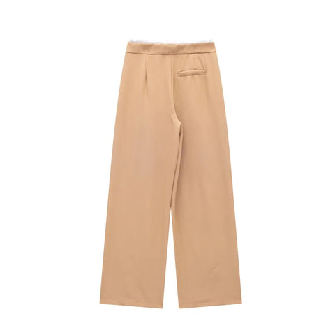 TRAF Pants Women 2024 Trousers Casual Wide Pants Woman office wear Wide leg Pants Women Autumn Baggy Black High Waist Trousers Elite Boutique