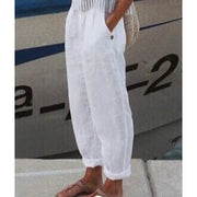 Casual Women's Trousers Fashion Solid Cotton Pants For Women Spring Summer Fashion Daily Black White Side Pocket Pants Elite Boutique
