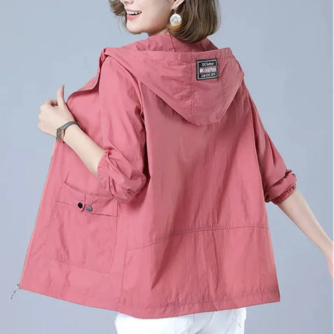 Women's Jacket 2025 New Summer Thin Coat Casual Windbreaker Female Sun Protection Jacket Basic Zipper Coat Tops Elite Boutique