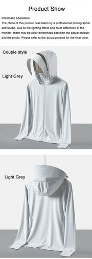 UPF50+ UV Sun Protection Shirts for Women Men Big Brim Breathable Ice Feeling Fabric Thin Ultra-Light Sunscreen Clothing Summer Elite Boutique