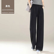 Wide-leg Pants for Women New Summer High-waist Casual Elastic Thin Soft Straight Trousers with a Soft and Supple Feel Elite Boutique