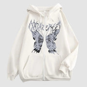 Hoodie jacket men's fun skull butterfly zipper hoodie loose and comfortable sports shirt long sleeved top Elite Boutique