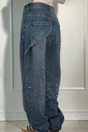 Women Autumn Winter Trouser Pants Solid Color High Waist Button Pockets Wide Leg Pants Casual Fashion Comfortable Regular Fit Elite Boutique