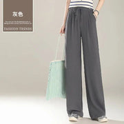 Wide-leg Pants for Women New Summer High-waist Casual Elastic Thin Soft Straight Trousers with a Soft and Supple Feel Elite Boutique
