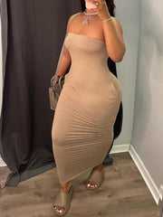 LW Plus Size dresses Off The Shoulder Pocket Design Dress summer sleeveless sexy dress vestido Fashion Elegant maxi dresses Elite Boutique