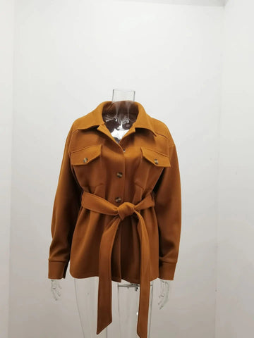 Women Fashion Jacket Fall/Winter 2024 New Lapel Single Breasted Thickened Windproof Thermal Coats Elegant Versatile Daily Wear Elite Boutique