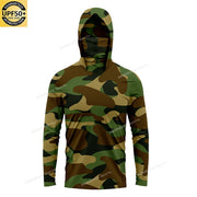 Custom Men's UPF 50+ Sun Protection Hoodie Shirts Long Sleeve Lightweight SPF Outdoor UV Hiking Fishing Shirts Elite Boutique