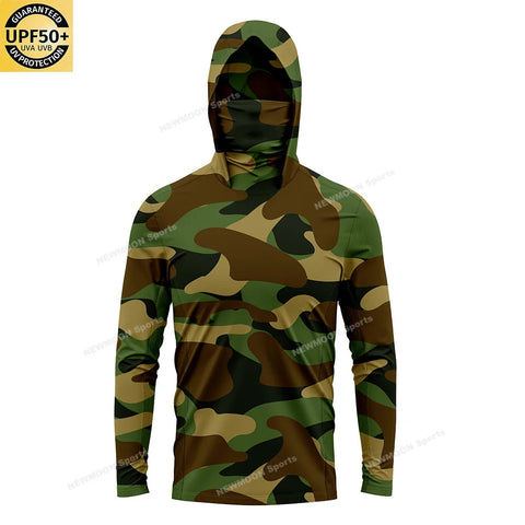 Custom Men's UPF 50+ Sun Protection Hoodie Shirts Long Sleeve Lightweight SPF Outdoor UV Hiking Fishing Shirts Elite Boutique